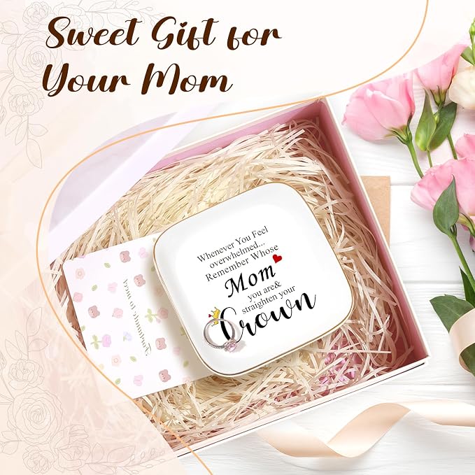 PUDDING CABIN Mom Gifts from Daughter - Ring Dish for Mom Mother's Day Birthday Christmas