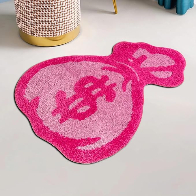 LAKEA Purse Rugs Tufted Material Cartoon Carpet Anime Home Soft Fur Rugs Bedroom Living Room Doormat Decor Floor Mat (31.5X23.6inch) (Rounded, 31.5X23.6 inch)