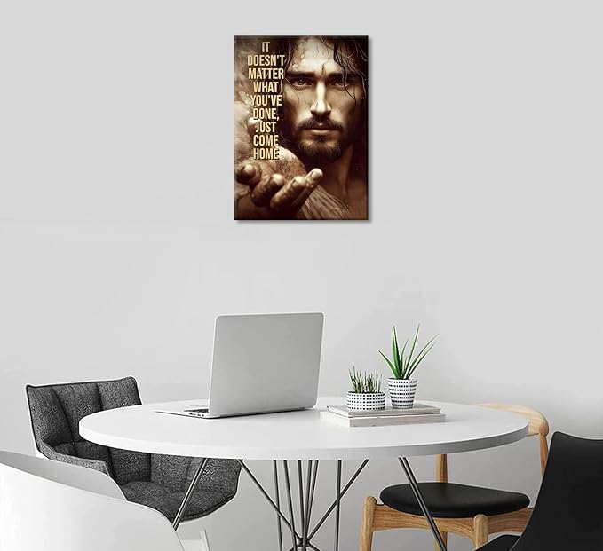 Jesus Christ Canvas Wall Art inspiring spiritual Religious Jesus Painting Picture Wall Decor Man cave Motivational Poster Print Artwork for Office Bedroom Church Living Room Home Decoration