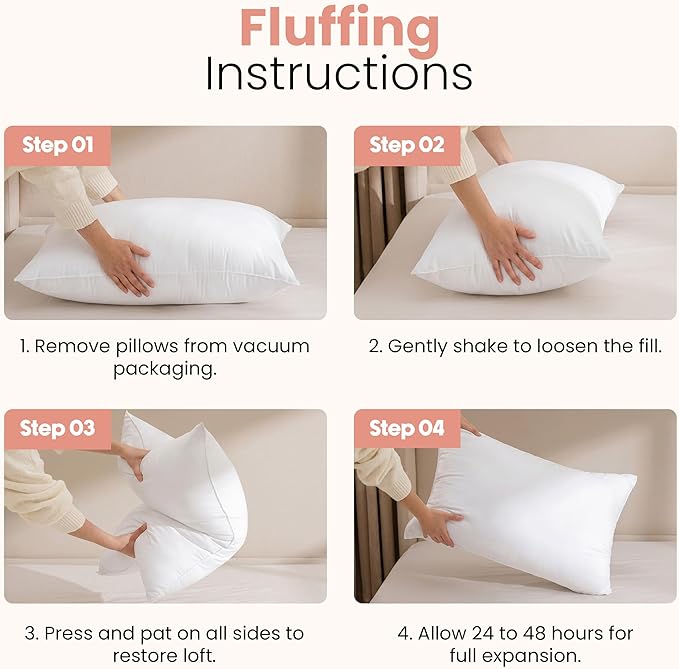 Utopia Bedding 12x20 Pillow Inserts, White Throw Pillows for Couch, 2 Pack | Indoor cushion inserts for bed, sofa & couch, Supportive & fluffy decorative pillows for everyday comfort, Set of 2, White
