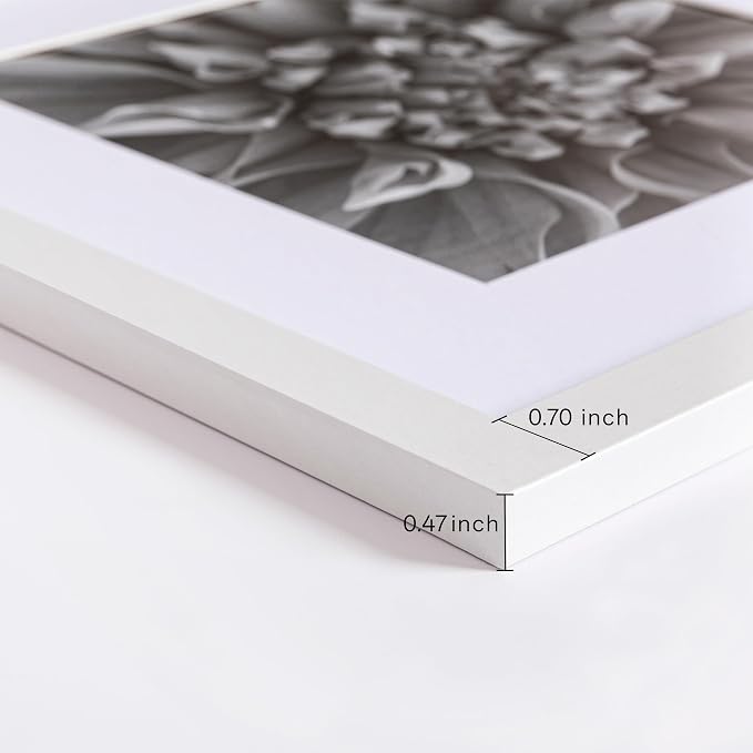 eletecpro Picture Frames Set of 9, 12x12 in, Acrylic Cover, White | Display Photo 8x8 with Mat or 12x12 without, Square Gallery Collage, Wall Mount, Minimalist Home Decor, Engineered Wood