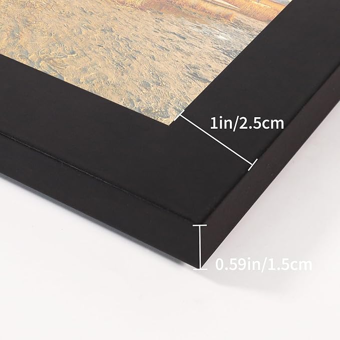 4x4 Collage Picture Frames Set of 2, Rustic Wooden Real Glass Vertical Hanging 3 Opening 4 by 4 Photo Frame, Black