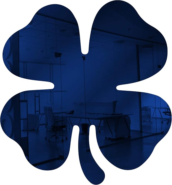 Acrylic Mirror 6" Wide Shamrock Dark Blue .118" Thick No Adhesive Reflective Pieces Perfect for DIY Arts and Crafts School Projects Home or Office Decor Special Events by Marketing Holders
