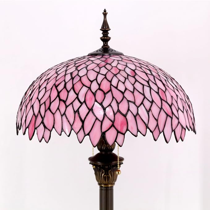 WERFACTORY Tiffany Floor Lamp 64 Inch Stained Glass Standing Reading Light