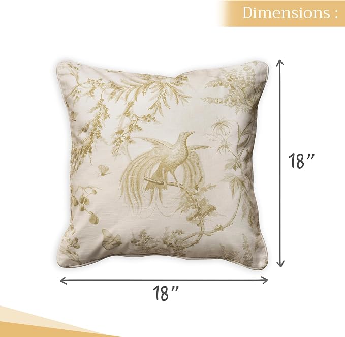 Maison d' Hermine Throw Pillow Covers 100% Cotton (18" x 18" - Pack of 1)