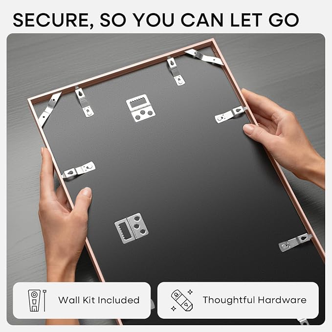 Homeforia 20x28 Rose Picture Frame, High-End Metal, 14x22 Mat, Glass
