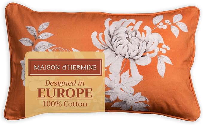 Maison d' Hermine Throw Pillow Covers 100% Cotton (12" x 20" - Pack of 1)