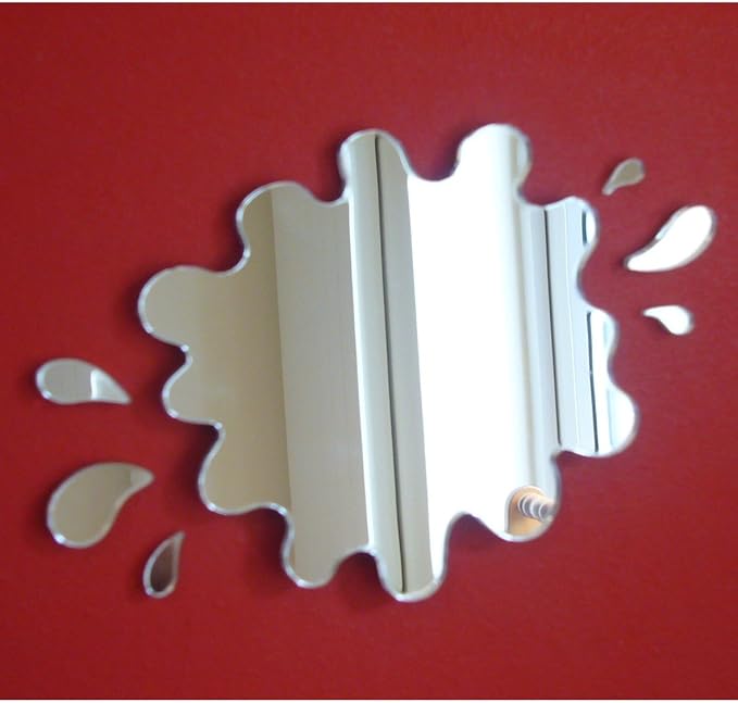 12cm x 11cm (Main Mirror Size at Longest Points) & 6 Additional Splashes (Wall Space 15cm x 15cm)