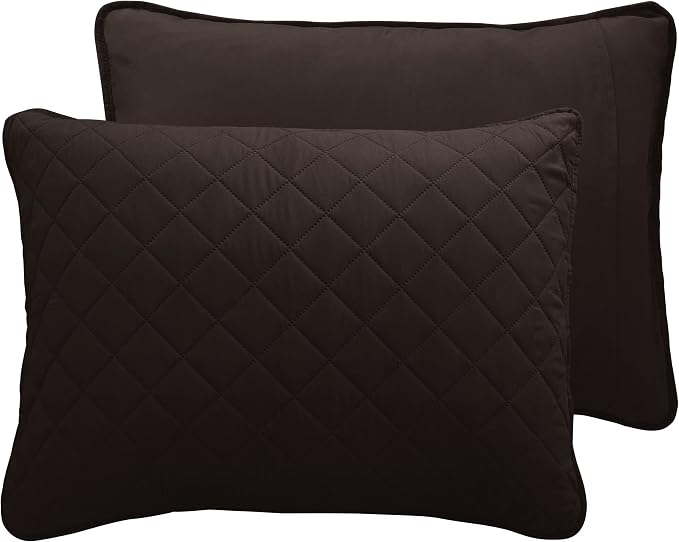 Easy-Going Reversible Quilt Set King, Bedspread with 2 Shams | Chocolate/Beige, Lightweight Bed Comforter, 1 Quilt + 2 Pillow Shams, All-Season Coverlets for Bedroom