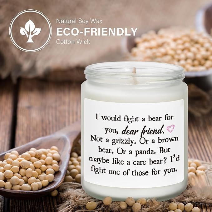Friend Gifts for Women, Friend Birthday, Friendship Gifts for Women Soul Sister Bestie, Handmade Lavender Natural Soy Wax Candle (7oz)