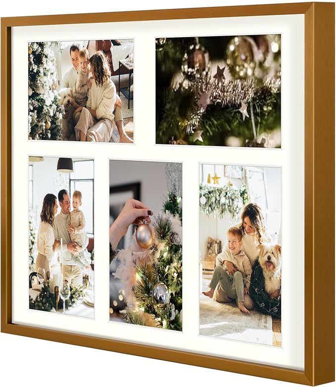 Golden State Art 11x14 Collage Frame w/Mat for 5 4x6 Photos Bronze 1 Pack