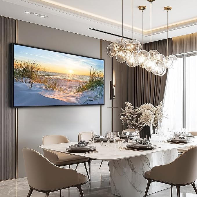 MHARTK66 Large Wall Art for Living Room Modern Wall Decor for Bedroom Beach Landscapes Painting Coastal Picture Ocean Sunset Artwork for Walls Canvas Prints for Bathroom Office Framed Home Decorations
