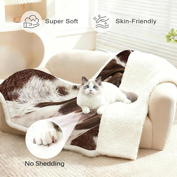 BlessLiving Throw Blanket, Dog, Twin | sherpa fleece fabric, Plush German Shorthair Pet Lovers Blankets print, for pet lovers, easy machine care