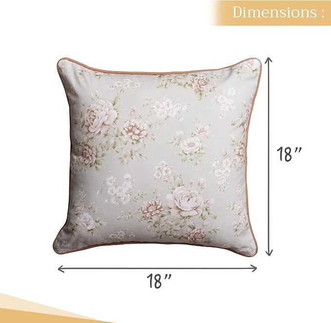 Maison d' Hermine Throw Pillow Covers 100% Cotton (18" x 18" - Pack of 1)