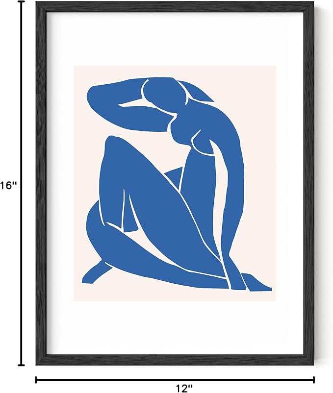 HAUS AND HUES Matisse Picasso Mondrian Exhibition Posters (12.00" x 16.00", Unframed, Blue Nude)