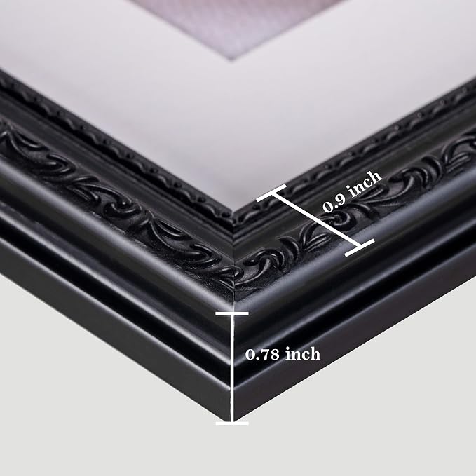eletecpro 8x10 Vintage Picture Frame, Glass Cover, Black, 2-Pack
