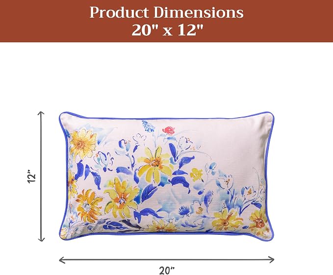 Maison d' Hermine Throw Pillow Covers 100% Cotton (12" x 20" - Pack of 1)