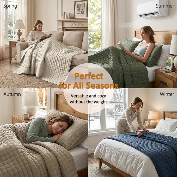 WDCOZY Dark Grey King Size Quilt Bedding Sets with Pillow Shams, Deep Lightweight Bedspread Coverlet, Quilted Blanket Thin Comforter Bed Cover, All Season Summer Spring, 3 Pieces, 104x90 inches