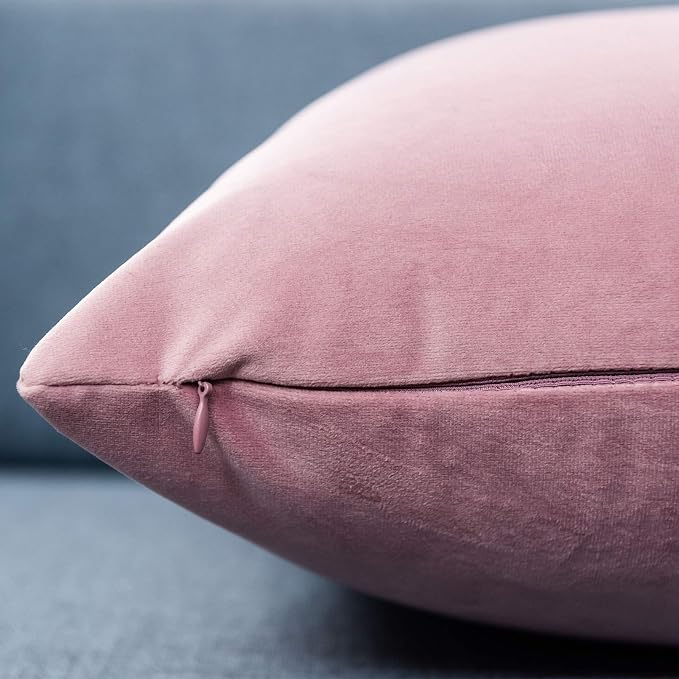 JUSPURBET 26x26 Euro Velvet Throw Pillow Covers Set of 2,Pink Purple