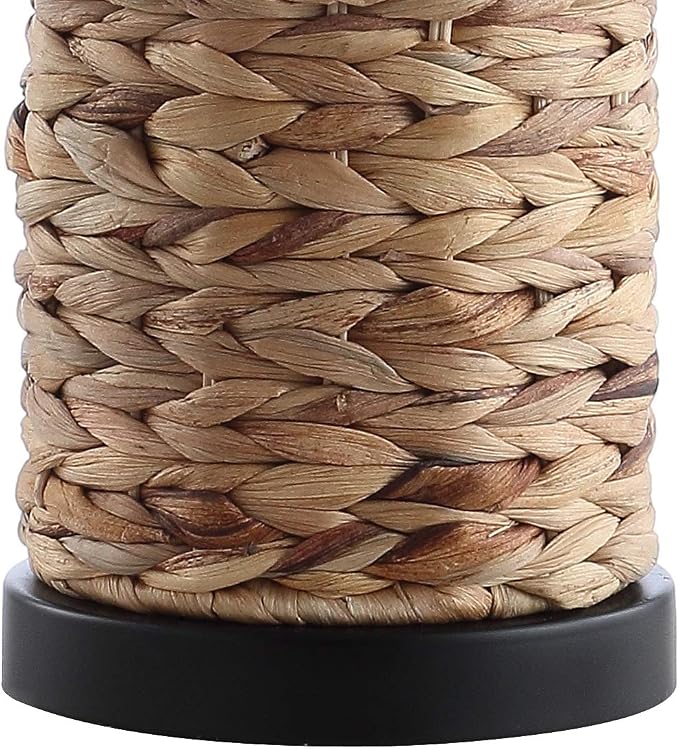 JONATHAN Y Elicia 25" Water Hyacinth Table Lamp, Natural, Set of 2