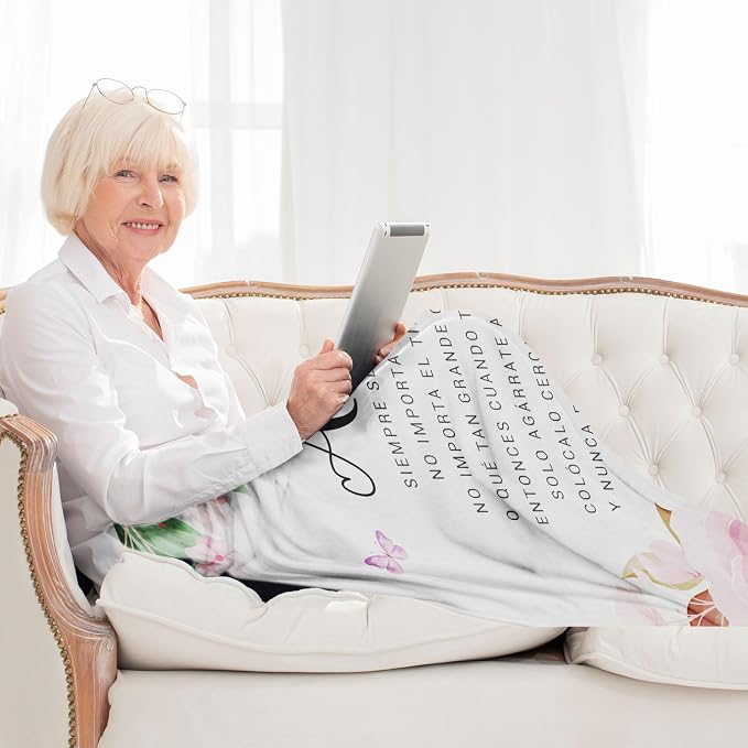 Abuela Gifts in Spanish, Abuelita Gifts, Regalos para Abuela en Español, Birthday Gifts for Abuela, Abuelita Gifts from Grandchildren, Gifts for Grandma Spanish Throw Blanket 60" x 50"