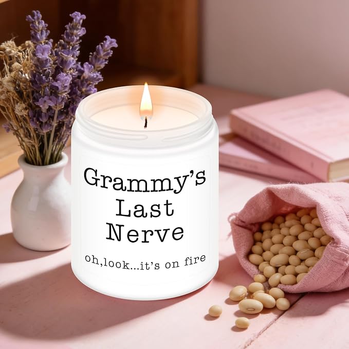 Homsolver Grammy Gifts, Gifts for Grandma from Granddaughter Grandson, Christmas, Birthday, Mother and Grandparents Day, Scented Candles, Grammy’s Last Nerve