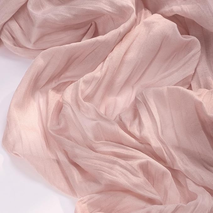 Pink Cheesecloth Table Runner Fall Boho Wedding Birthday Party Home Decor | Pink 6pcs Rustic Gauze 10FT Cheese Cloth Sheer Farmhouse Dining Runner for Baby Shower Bridal Holiday Decorations