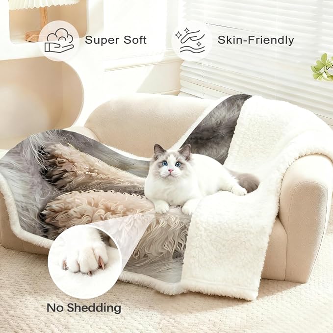 BlessLiving Throw Blanket, Dog, 50x60 in | sherpa fleece fabric, Schnauzer Lined Pet Lovers Blankets print, for pet lovers, easy machine care