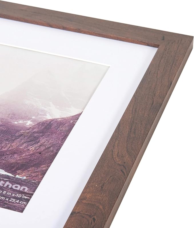 kennethan 11x14 Picture Frame Dark Brown 1 Pcs in 1 set Wooden Frame can Display 8x10 Picture with Mat or 11x14 Without Mat on the Wall for home decoration，holiday gift