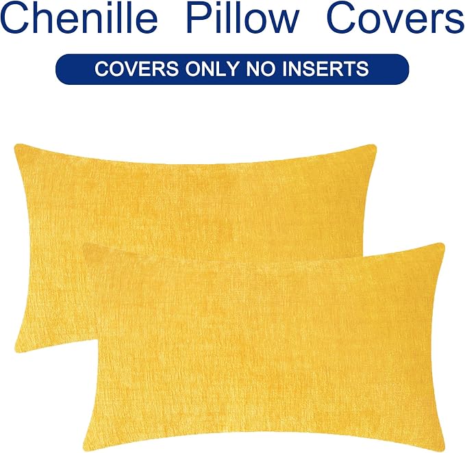 CaliTime Decorative Throw Pillow Covers 26 X 16 Inches Mustard Yellow
