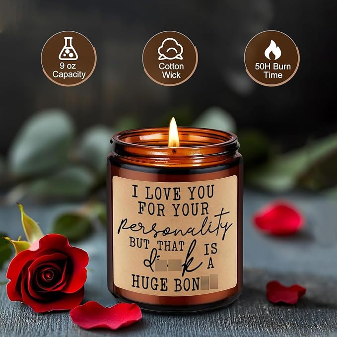 LEADO Candle - Boo Basket Stuffers for Him, Men, Blue Collar Gifts for Men