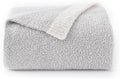 Chunky Knit Boucle Throw Blanket, Soft Washable Coastal Blanket for Bed Couch, Lightweight Cozy Oversized Feather Knit Blanket Indoor Outdoor for Sofa (Grey, Twin 60"x80")