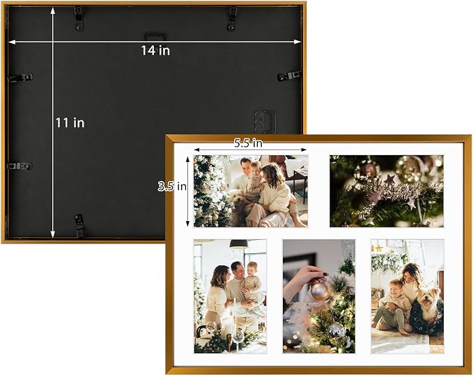 Golden State Art 11x14 Collage Frame w/Mat for 5 4x6 Photos Bronze 2 Pack