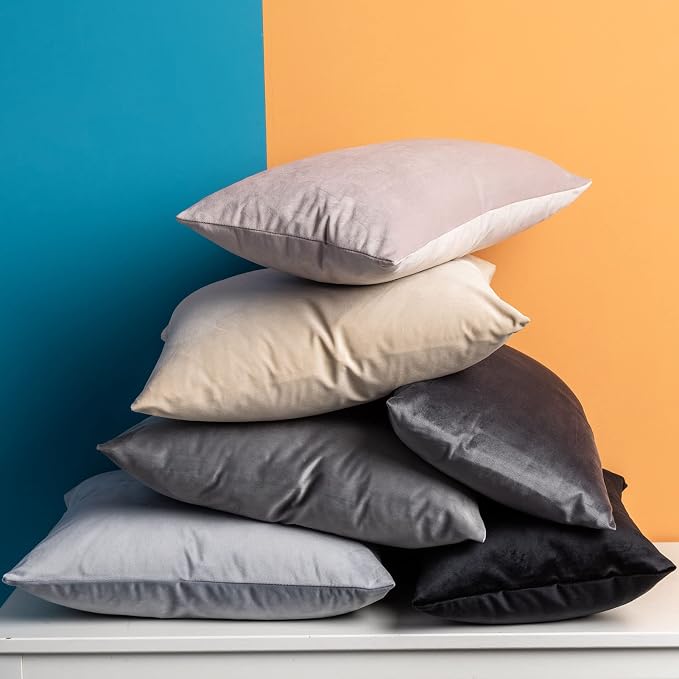 JUSPURBET 16x24 Lumbar Velvet Throw Pillow Covers Set of 2,Khaki