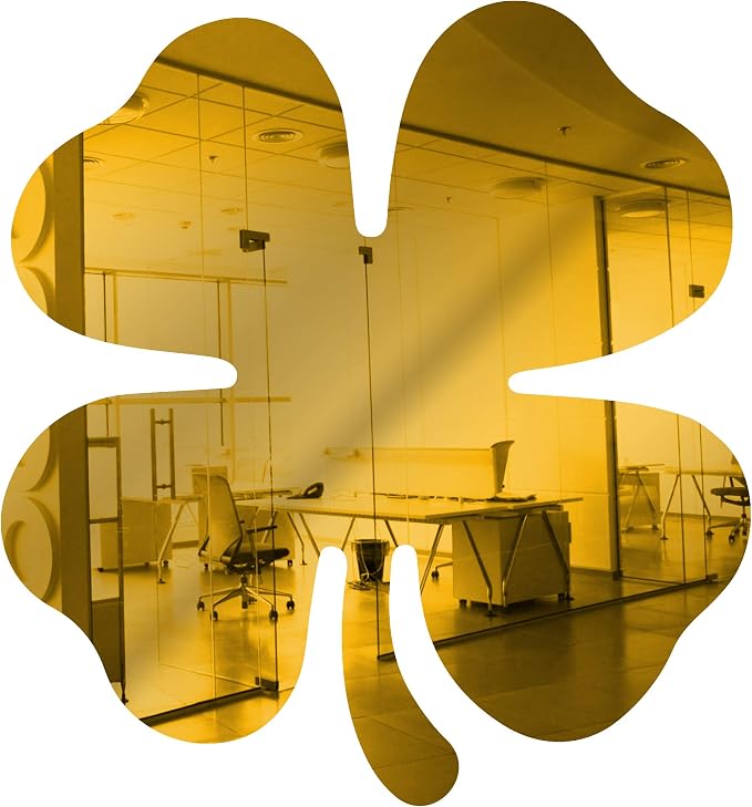 Acrylic Mirror 10" Wide Shamrock Yellow .118" Thick No Adhesive Reflective Pieces Perfect for DIY Arts and Crafts School Projects Home or Office Decor Special Events by Marketing Holders