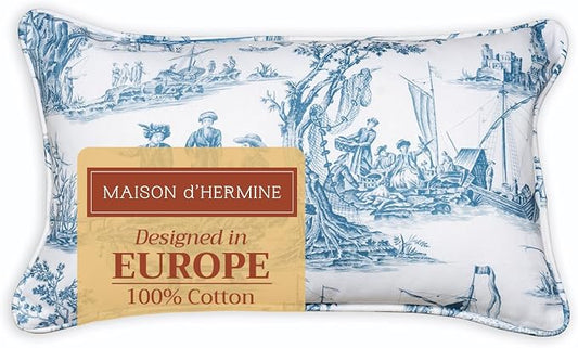 Maison d' Hermine Throw Pillow Covers 100% Cotton (12" x 20" - Pack of 1)