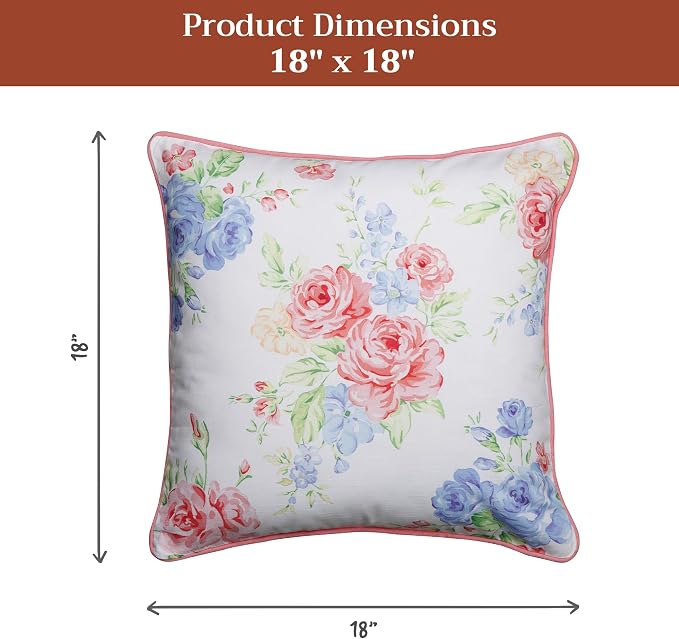 Maison d' Hermine Throw Pillow Covers 100% Cotton (18" x 18" - Pack of 1)