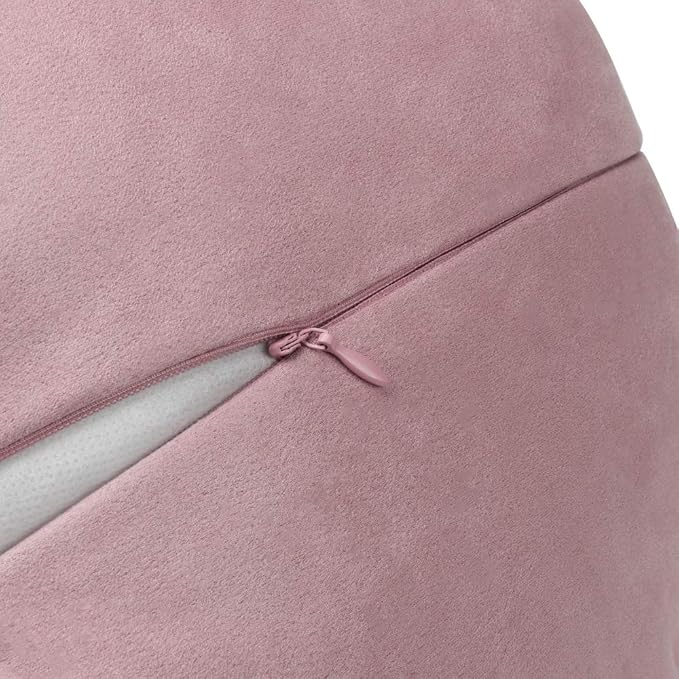 JWH 3D Flower Throw Pillow Cover Decorative Floral Round Cushion Handmade Pillowcase with Insert for Home Bed Couch 14 Inch Lavender Pink Suede