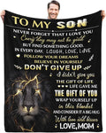 Gifts for Son, Son Gifts from Mom, Son Birthday Fathers Day Graduation, Soft Throw Blanket 60"x50"