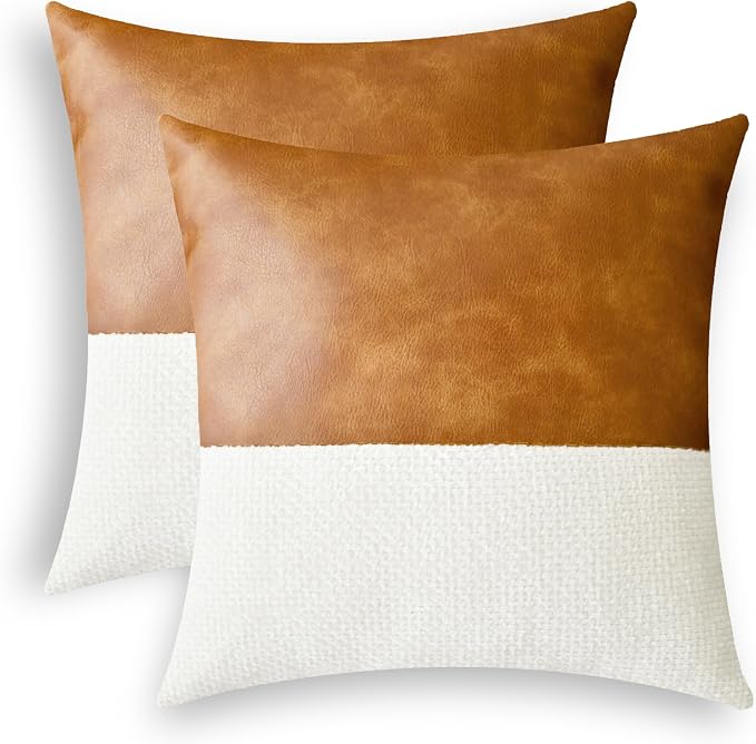 CaliTime Decorative Couch Throw Pillow Covers 20 X 20 Inches Ivory