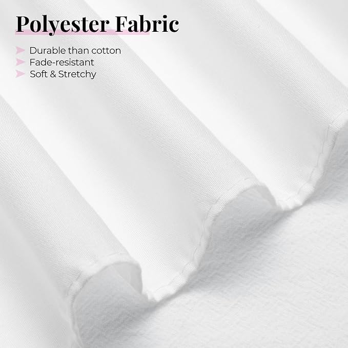 White Bed Skirt Twin Size 18 Inch Drop, Elastic Wrap Around Bedskirt | Solid ruffled, Wrap-around/elastic, Wrinkle & Fade resistant, with Adhesive Strips, Gift Packed, Machine Wash/Tumble Dry/Iron