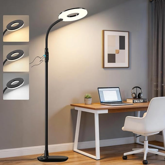 GyroVu 70'' Bright LED Floor Lamp Floor Lamps for Living Room, Office,Black