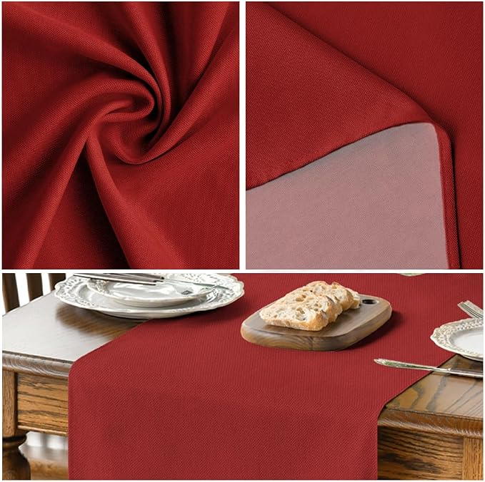 Artoid Mode Red Table Runner, Seasonal Christmas Washable Kitchen Dining Table Decoration for Home Party Decor 13x48 Inch