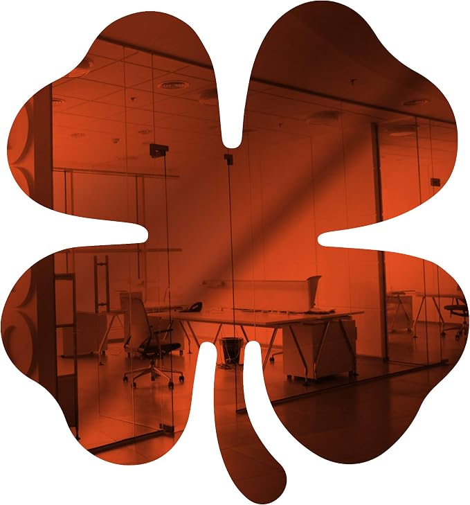 Marketing Holders Acrylic Mirror 10" Wide Shamrock Orange .118" Thick No Adhesive Reflective Pieces Perfect for DIY Arts and Crafts School Projects Home or Office Decor Special Events