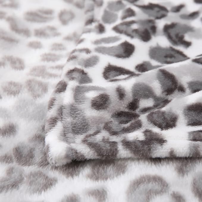 MERRYLIFE Snow Leopard Throw Blanket for Couch Sofa Cheetah Print 50" 60" | Animal Print, Ultra-Plush Soft, Decorative Colorful Travel Blanket, farmhouse, Gift Choice, Home Bed Use