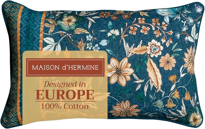 Maison d' Hermine Throw Pillow Covers 100% Cotton (12" x 20" - Pack of 1)