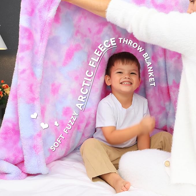 MUGD Soft Blankets Fleece Soft Fuzzy Throw Blanket Pink Warm Throw Blanket for Bed