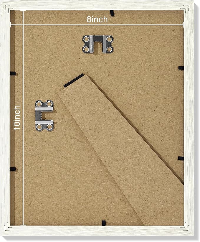 Vittanly 8x10 Picture Frames Set of 9 for Wall Mount & Tabletop, Whitemist | Display Pictures 5x7 with Mat or 8x10 without Mat, Small Photo Frames, Engineered Wood with Shatter Resistant Plexiglass