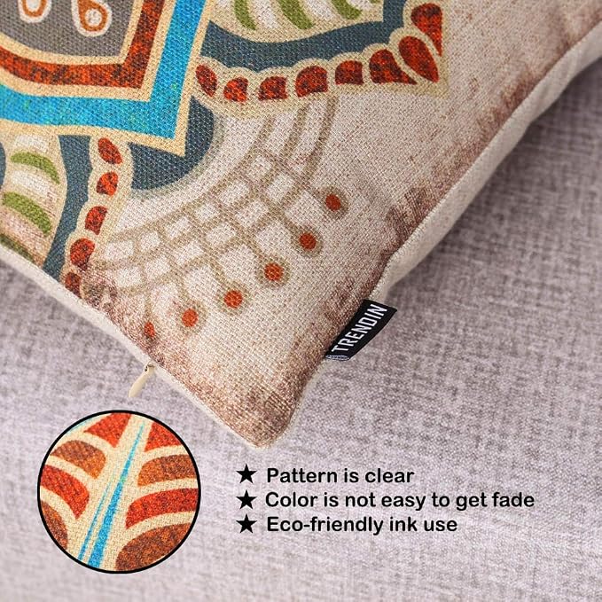 TRENDIN Square Pillow Cover - 18 X 18 Inch Decorative Throw Pillowcase, Porch Rules PL240TR