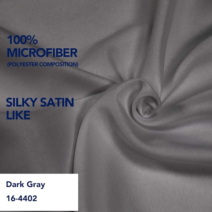 PureFit Wrap Around Ruffled Bed Skirt, Dark Gray, Twin/Full - 22" Drop | Wrinkle Free Bedskirt Dust Ruffles, Easy to Put On Frame Cover with Adjustable Elastic Belt